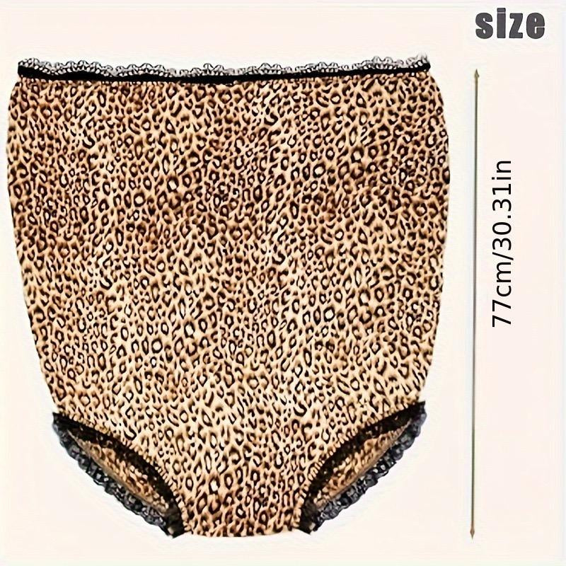 Funny Giant Adult Prank Gift Panties, Leopard Print Lace Trim, Unisex Joke Gift, Super Large Novelty Granny Underwear, Party Pranks