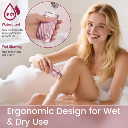 LILA Dual-Head Mini Electric Beard Shaver – Waterproof Rechargeable 2-In-1 Razor, Portable Full Body and Facial Epilator for Painless Trimming of Pubic Hair, Face, Underarms and Legs – 2025 New Shaver