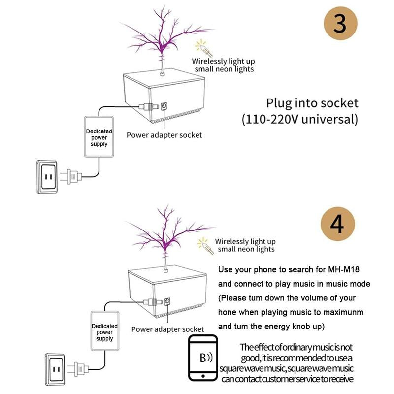 Hand Touch Sensor Electric Arc Light, Music Tesla Coil Light, Novelty Lighting for Home, Party & Holiday Decoration