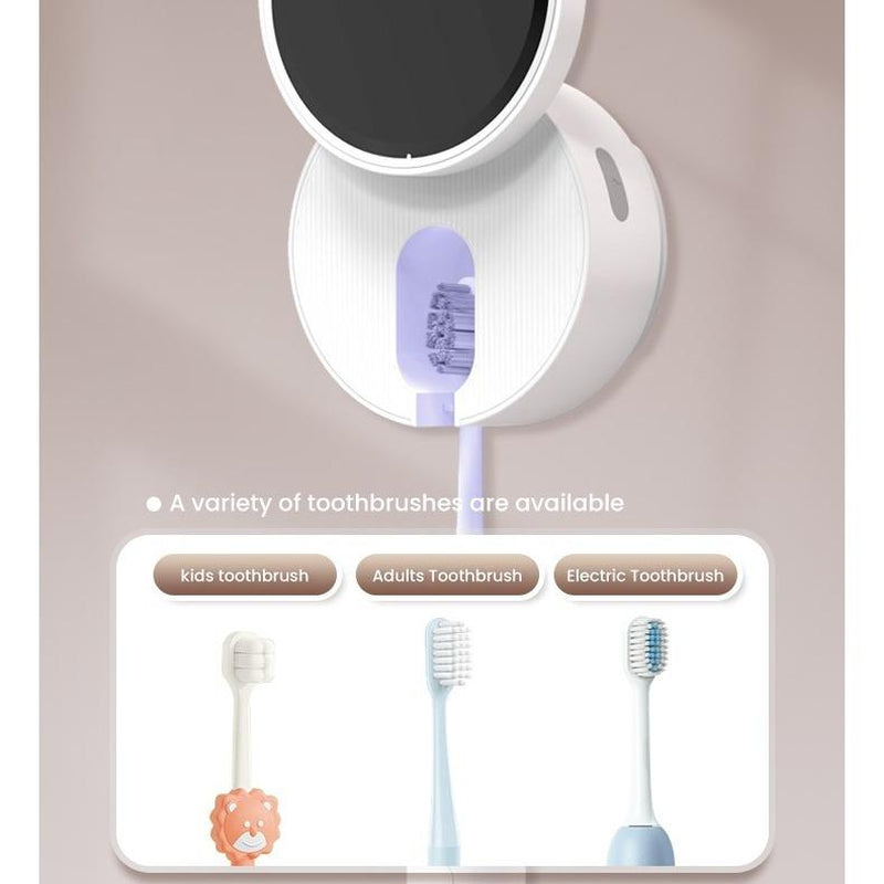 Toothbrush Sterilizer with UV-C and UVA Cleaning, LED Smart Screen, and Air Drying - Light