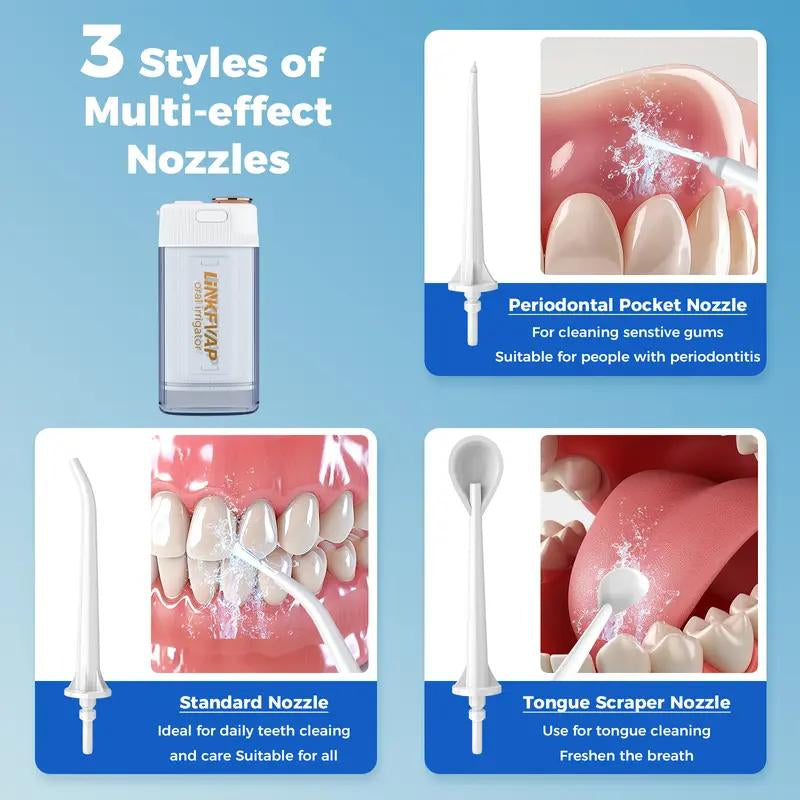 LINKEVAP Cordless Water Dental Flosser – Rechargeable Oral Irrigator for Deep Cleaning & Gum Care at Home or Travel