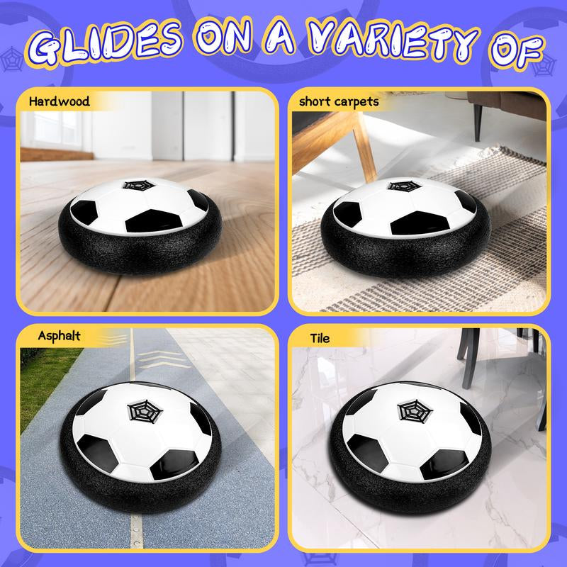 2 Pack Hover Soccer Ball for Kids Indoor Toys for Boys Age 6, 7, 8, 9, 10, 11, 12 Year Old, Boy Birthday Gifts, Rechargeable Air Floating Soccer Toy with LED Lights Foam Bumper