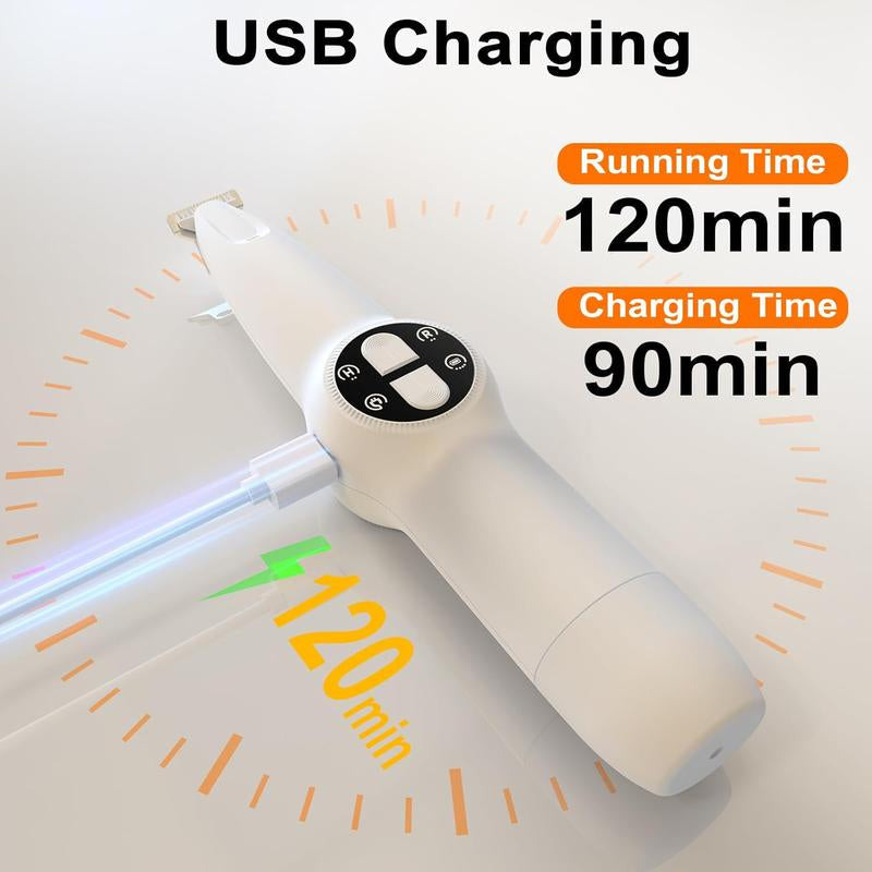 Dog Paw Trimmer with LED Light, Upgraded 2 in 1 Dog Grooming Kit, Cordless Pet Nail Trimmers Grinder with 3 Ports for Small Medium Large Dogs, Pet Micro Precision Electric Trimmer for Paws Eyes Ears,Cat and Dog Beauty Kit