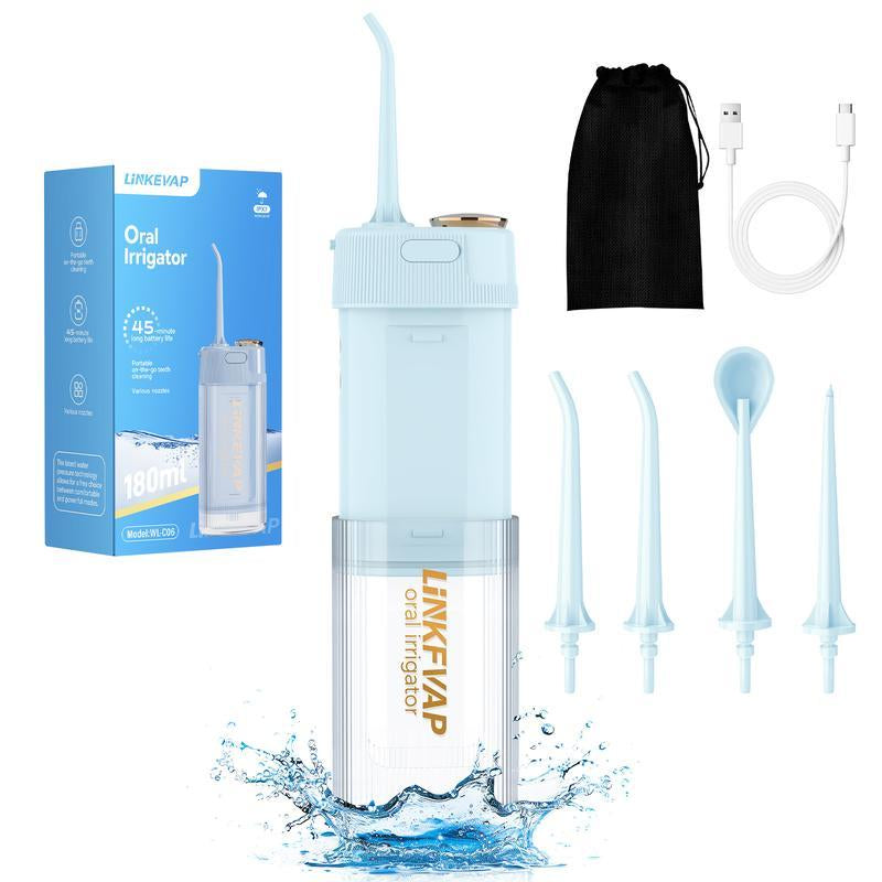 LINKEVAP Cordless Water Dental Flosser – Rechargeable Oral Irrigator for Deep Cleaning & Gum Care at Home or Travel