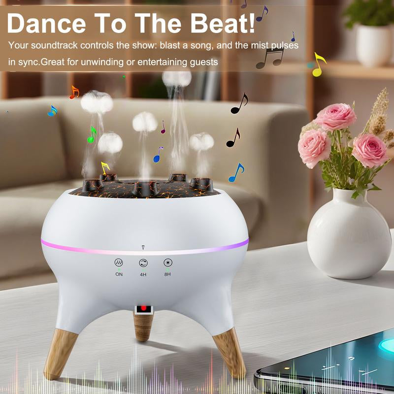 Dynamic Multi-Spray Aromatherapy Machine Desktop Flame Humidifier Household Large Fog Colorful Light with Remote Control Jellyfish Diffuser