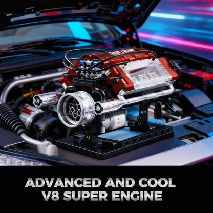 V8 Engine Model Kit DIY Mechanical Building Set with Moving Parts Collectible Desktop Toy Ideal Gift for Car Lovers