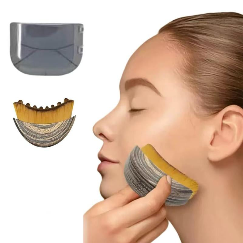 Lymphatic Drainage Face Brush – Jawline & Chin Sculpting Dry Brushing Massager for Facial Fatigue Relief, Ergonomic Design for Precise Skin Fit (1PCS)