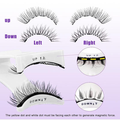 4 Pairs Magnetic Eyelashes Natural Look Kit False Eyelashes No Glue Needed - Reusable False Eyelashes Soft Magnetic Eyelashes Easy to Wear and Remove Use at Home