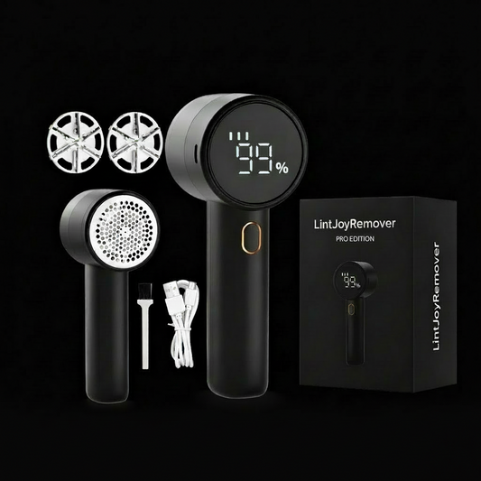 Fabric Shaver, Lint Remover Rechargeable, Electric Portable Sweater Defuzzer with 3 Speeds, 6 Leaf Blades, Digital LED Display to Remove Pilling for Clothes, Furniture, Sweater, Couch, Blanket