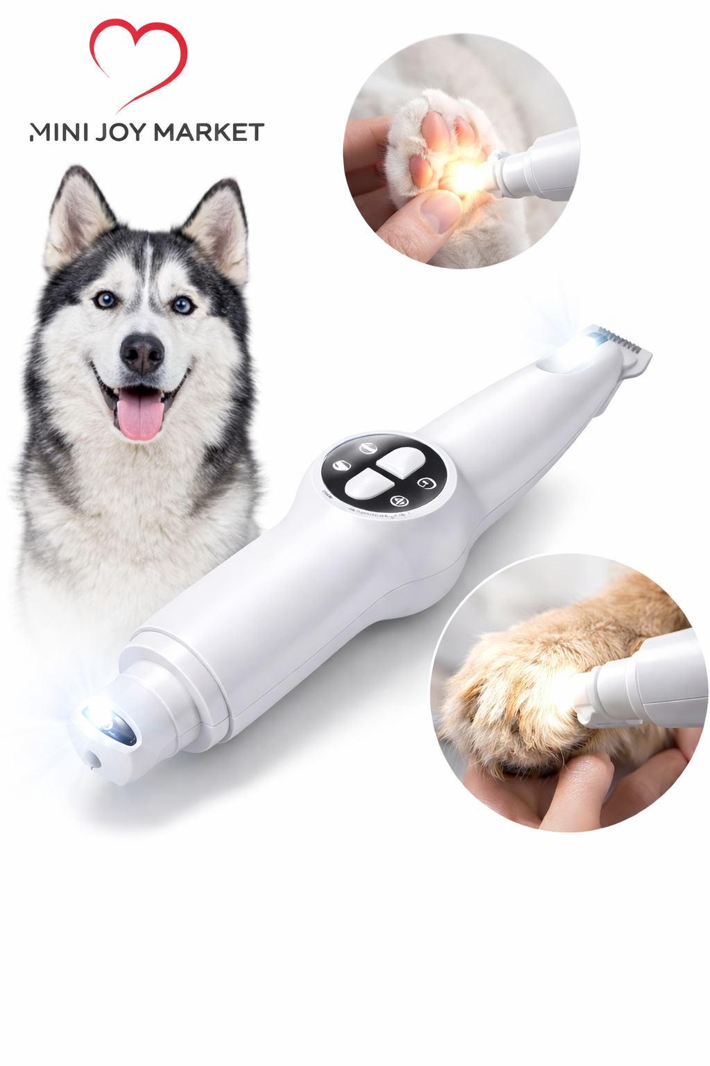 Dog Paw Trimmer with LED Light, Upgraded 2 in 1 Dog Grooming Kit, Cordless Pet Nail Trimmers Grinder with 3 Ports for Small Medium Large Dogs, Pet Micro Precision Electric Trimmer for Paws Eyes Ears,Cat and Dog Beauty Kit