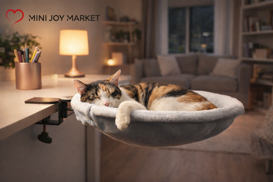 Cat Desk Hammock Bed – Rotating Cat Bed for Desk or Table, Upgraded Clamp with Sponge Pad, Holds up to 50LBS, Soft & Sturdy Cat Nest for Indoor Cats