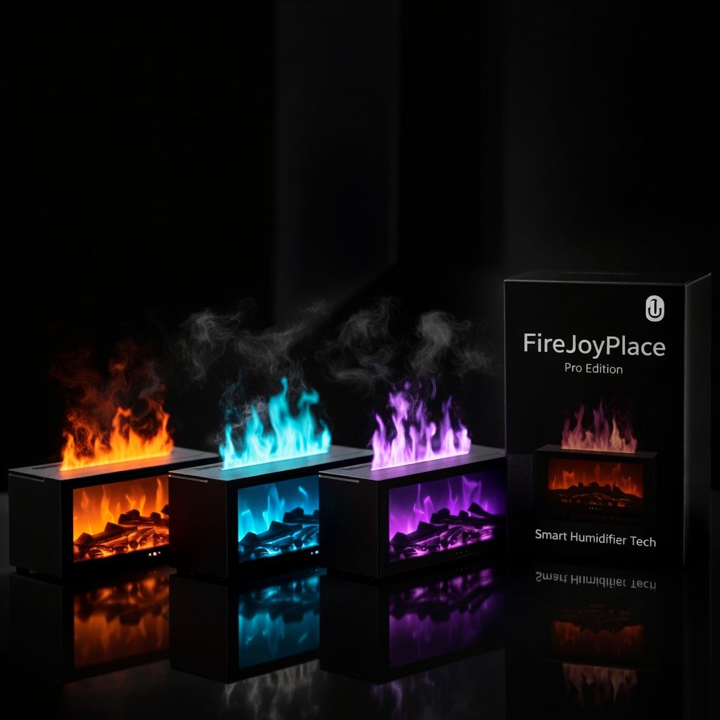 Fireplace Humidifier Aroma Flame Humidifier Fragrance Diffuser Aromatherapy Essential Oil Diffuser Fire Humidifier for Home Room
