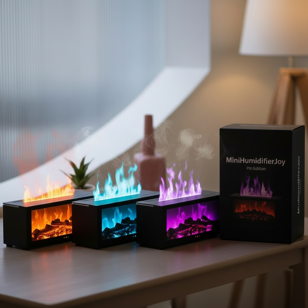 Fireplace Humidifier Aroma Flame Humidifier Fragrance Diffuser Aromatherapy Essential Oil Diffuser Fire Humidifier for Home Room