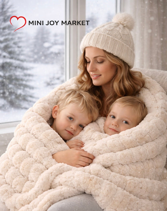 UFIST Luxurious Faux Rabbit Fur Throw Blanket - Ultra-Soft Warm Cozy Bedspread, Multi-Color Contemporary Rabbit Light Beige Texture for Couch, Bed, Travel - All-Season Christmas Gift Bedspread