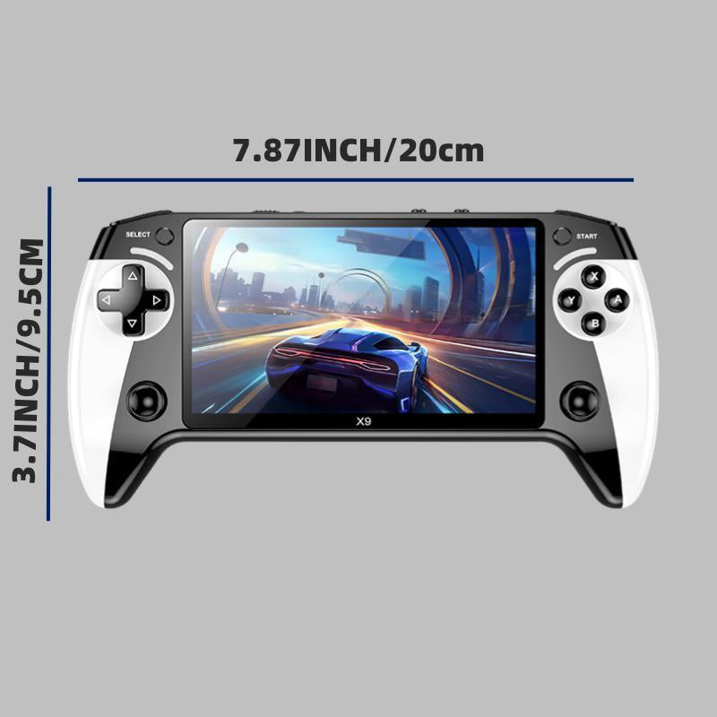 X9 Handheld Game Console, Rechargeable Portable Game Console with Built-In 10 Emulator Games, Handheld Wireless Gaming Console for Home & Travel, Protective-Yy