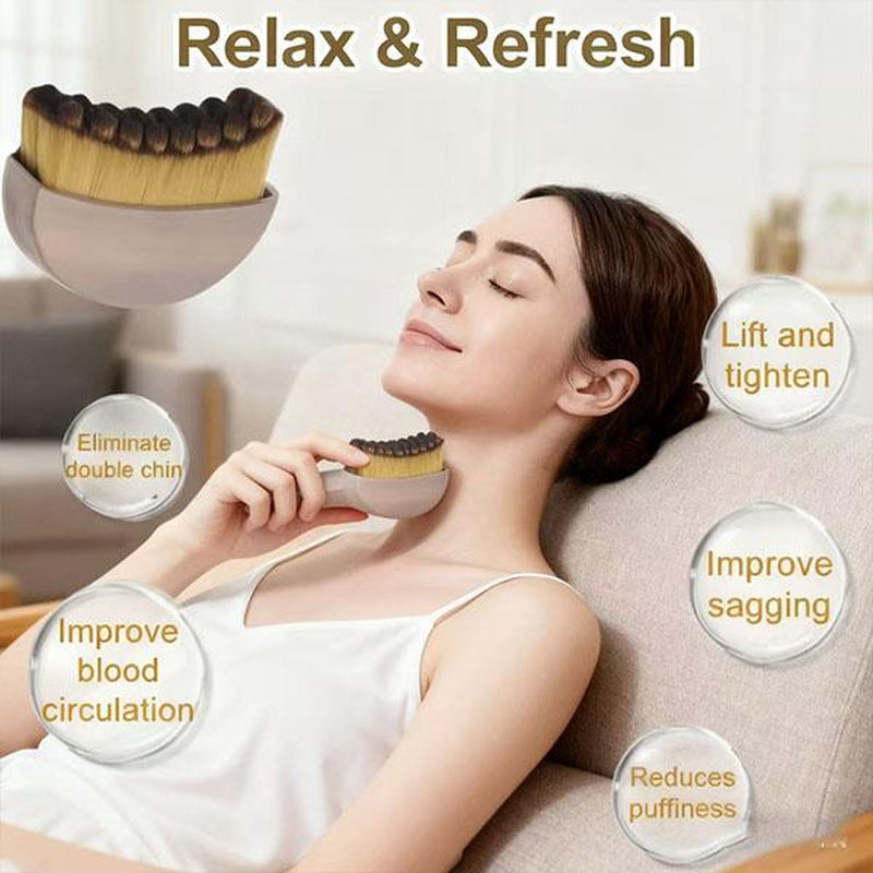 Lymphatic Drainage Face Brush – Jawline & Chin Sculpting Dry Brushing Massager for Facial Fatigue Relief, Ergonomic Design for Precise Skin Fit (1PCS)