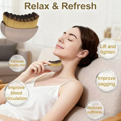 Lymphatic Drainage Face Brush – Jawline & Chin Sculpting Dry Brushing Massager for Facial Fatigue Relief, Ergonomic Design for Precise Skin Fit (1PCS)