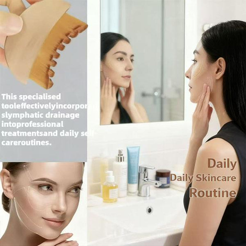 Lymphatic Drainage Face Brush – Jawline & Chin Sculpting Dry Brushing Massager for Facial Fatigue Relief, Ergonomic Design for Precise Skin Fit (1PCS)