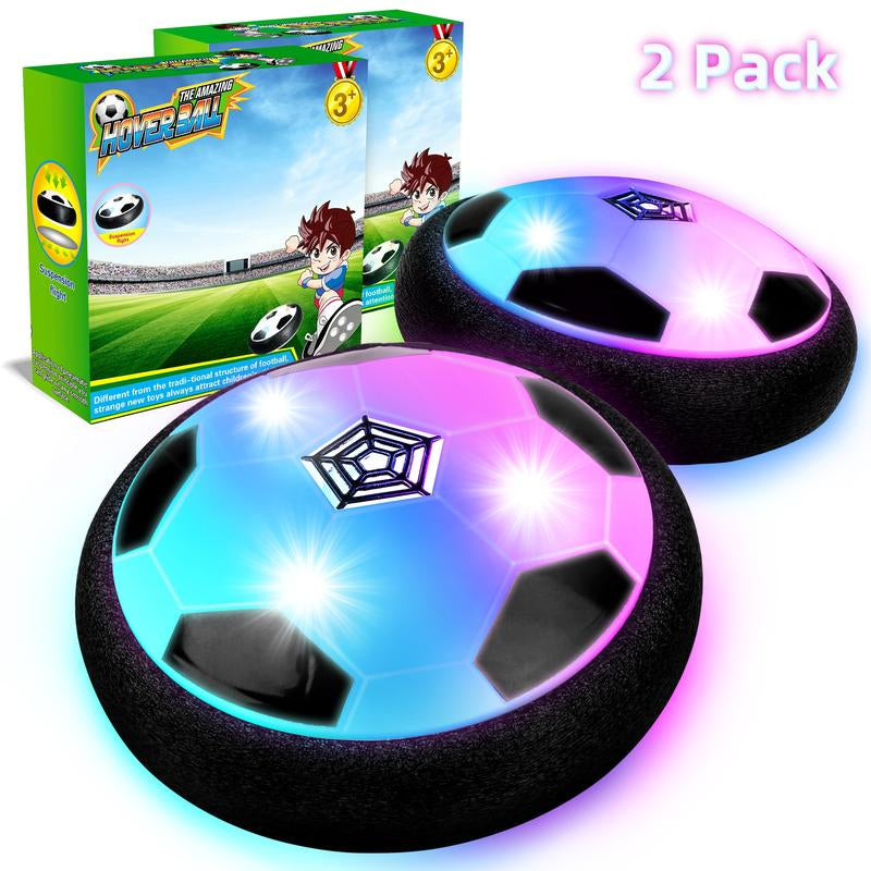 2 Pack Hover Soccer Ball for Kids Indoor Toys for Boys Age 6, 7, 8, 9, 10, 11, 12 Year Old, Boy Birthday Gifts, Rechargeable Air Floating Soccer Toy with LED Lights Foam Bumper