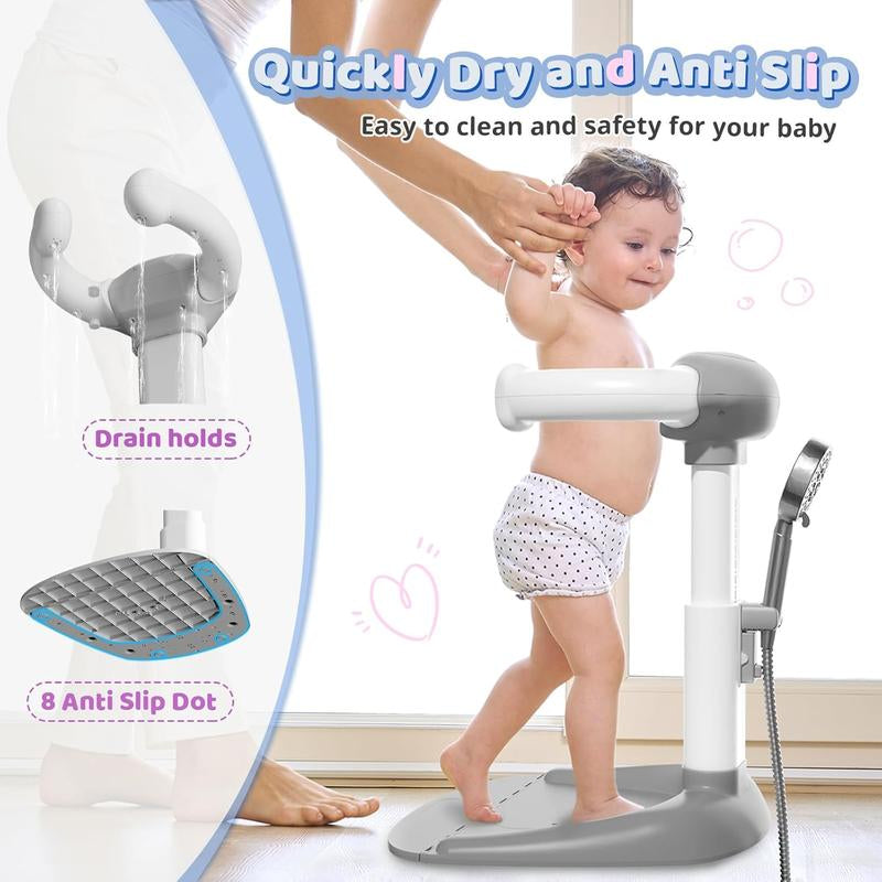 Baby Bathtub with Shower Stand Support | Anti-Pinch Soporte Para Bañera De Bebé, Adjustable Shower Tower & Anti-Slip for Toddler Standing up Themselves,Ideal Gift for Infants 8-36 Months, Find Your Jun #Dealsforyoudays