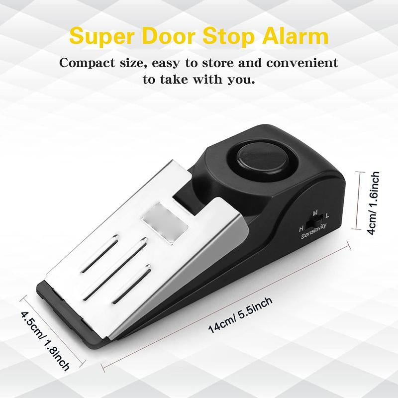 Door Stopper Security Alarm, Battery Required Portable Entrance Alert Door Stop Alarm for Travel Home Apartment House, Motion Sensor, Safety (Without Battery), Mini Travel Products, Traveling Gadgets, Wireless Indoor Security, Personal Safety Alarm