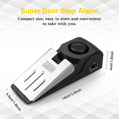 Door Stopper Security Alarm, Battery Required Portable Entrance Alert Door Stop Alarm for Travel Home Apartment House, Motion Sensor, Safety (Without Battery), Mini Travel Products, Traveling Gadgets, Wireless Indoor Security, Personal Safety Alarm
