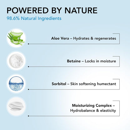 Foaming Facial Cleanser with Organic Aloe Vera, 98.6% Natural, Vegan Face Wash for Women, Gentle Hydrating Cleanser for Sensitive Skin, Removes Makeup & Impurities, 5.1 Fl Oz