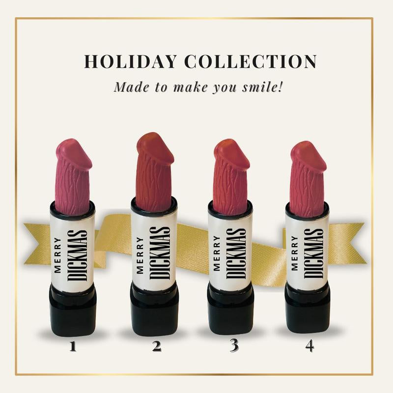 Funny Lipstick Holiday Collection | Flirty, Long-Lasting, Hydrating Lipstick Set | Bold Color, Festive Finish & Perfect Holiday Gift for Women | Stocking Stuffer & White Elephant Idea | Paraben-Free