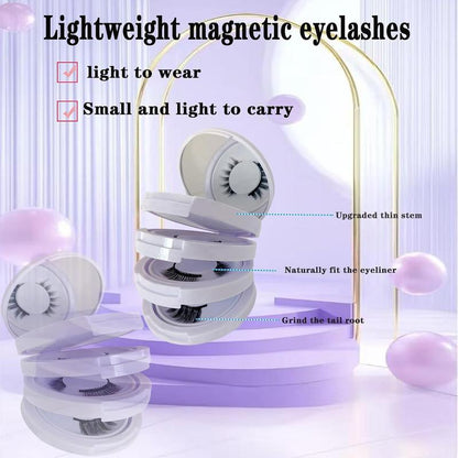 4 Pairs Magnetic Eyelashes Natural Look Kit False Eyelashes No Glue Needed - Reusable False Eyelashes Soft Magnetic Eyelashes Easy to Wear and Remove Use at Home