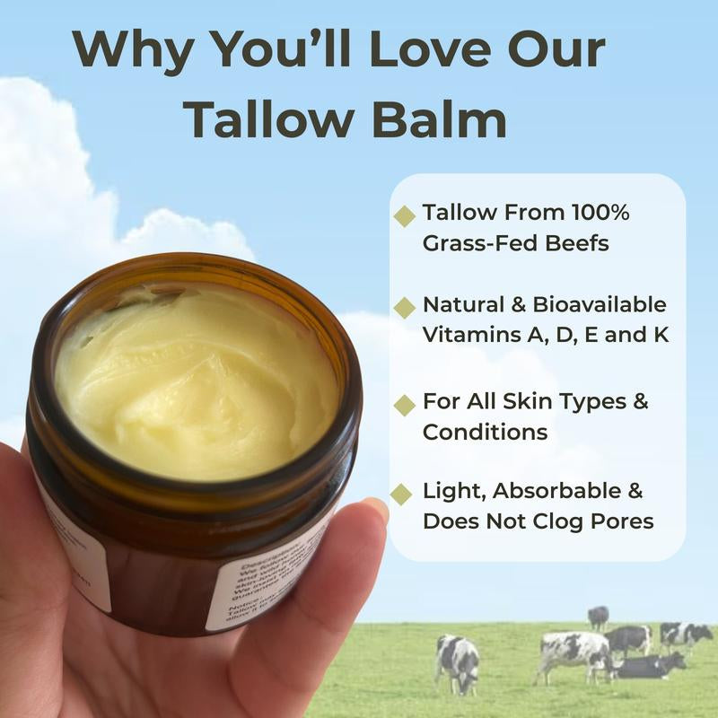 Handcrafted Tallow Honey Balm Natural Face Moisturizer Hydrating, Nourishes and Repair for Soft Radiant Skin