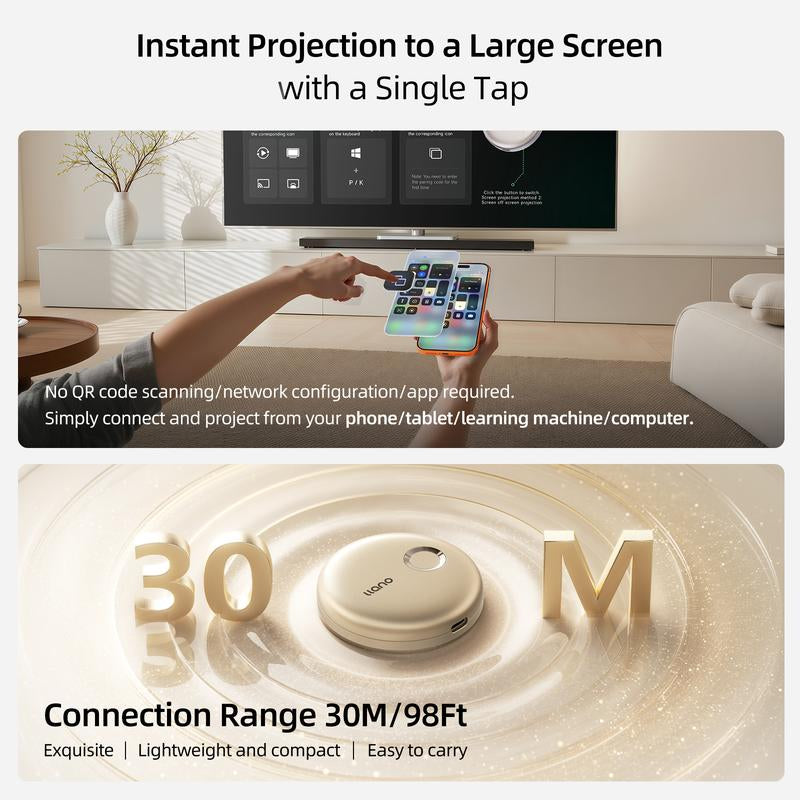 Llano T1 Wireless HDMI Transmitter Adapter, Wireless Transmitter, Streaming Media Video/Audio/File HDMI Wireless Extender from Laptop, PC, Smartphone to HDTV Projector Monitor