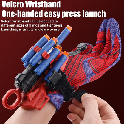 Spider Web Shooters Wrist Launcher Toys for Kids with Hero Gloves Spider Hero Cosplay Costume Prop Launcher Wrist Toy Gift for Boys Girls Ages 5-7 Outdoor Fun Toys