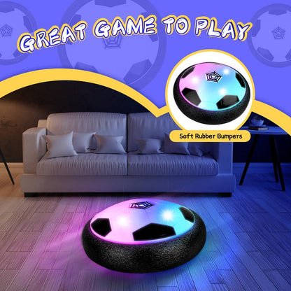 2 Pack Hover Soccer Ball for Kids Indoor Toys for Boys Age 6, 7, 8, 9, 10, 11, 12 Year Old, Boy Birthday Gifts, Rechargeable Air Floating Soccer Toy with LED Lights Foam Bumper