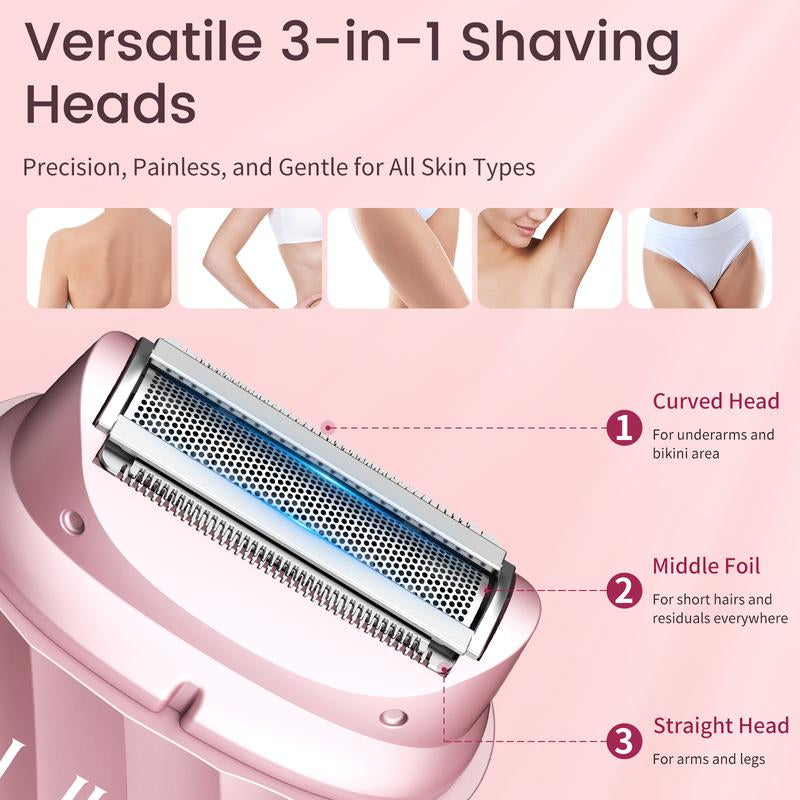 LILA Dual-Head Mini Electric Beard Shaver – Waterproof Rechargeable 2-In-1 Razor, Portable Full Body and Facial Epilator for Painless Trimming of Pubic Hair, Face, Underarms and Legs – 2025 New Shaver