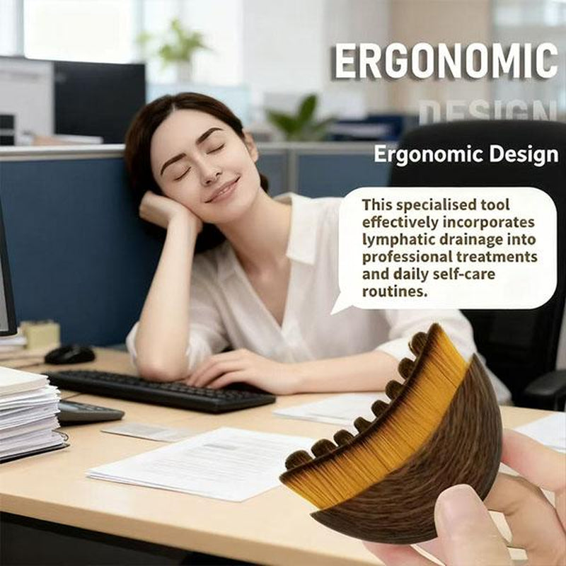 Lymphatic Drainage Face Brush – Jawline & Chin Sculpting Dry Brushing Massager for Facial Fatigue Relief, Ergonomic Design for Precise Skin Fit (1PCS)