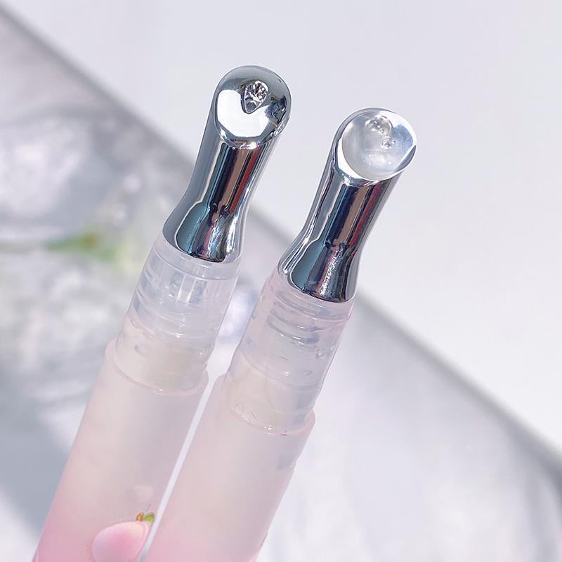 Peach Flavor Lip Serum, 2 Counts/Set Moisturizing Lightweight Non-Greasy Lip Oil, Hydrating Lip Care Product for Women & Girls