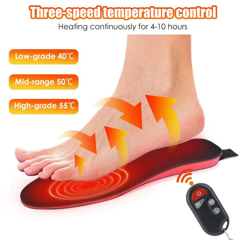 Stay Warm This Winter with Our USB Rechargeable Three-Speed Electric Heating Insoles - Perfect for Skiing and Outdoor Adventures!