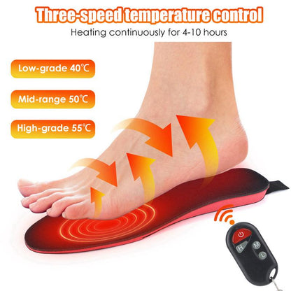 Stay Warm This Winter with Our USB Rechargeable Three-Speed Electric Heating Insoles - Perfect for Skiing and Outdoor Adventures!